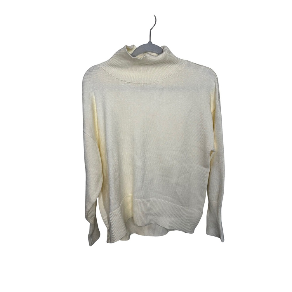 Commense Cream Mock Neck Sweater Pullover Long Sleeve‎ Knit Top XS